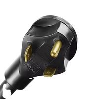 Kabel Daya RV tugas berat 50 kaki 10 AWG 30A, kabel daya LED dengan lampu LED, pengisian mudah steker & pengatur penyimpanan, colokan TT-30 tipe kawat SJTW