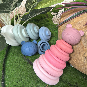 Mới Tùy Chỉnh Chất Lượng Cao Đồ Chơi BPA Thực Phẩm Miễn Phí Mềm <span class=keywords><strong>Silicone</strong></span> Xếp Chồng Động Vật Đồ Chơi Cho Trẻ Em Xây Dựng Khối Đồ Chơi - Product Image 2