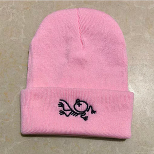 Nouveau bonnet tricoté unisexe en Spandex/Coton, broderie jacquard motif dessin animé original, ajustable, thème Sœur et Signe Astrologique, pour l'extérieur en automne - Product Image 4
