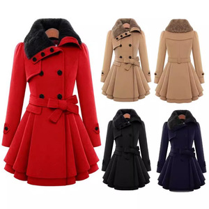 Abrigo Largo de Lana Sherpa para Mujer, Estilo Coreano, Acolchado, Doble Botonadura, Estilo Inglés - Product Image 3