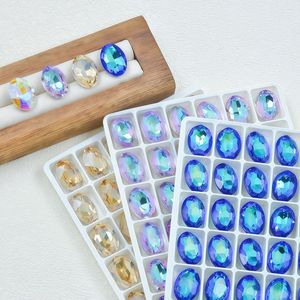 Diamantes elípticos K9 con base puntiaguda para joyería DIY, diamantes de agua de alta gama, diamantes con revestimiento de color al por mayor - Product Image 2