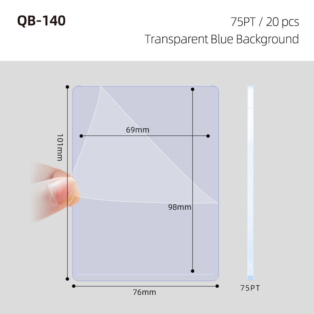 Blue-Tinted Transparent PVC - 75PT / 20pcs/pack
