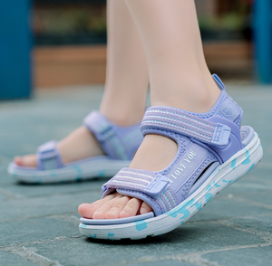 Venta al por mayor 2025 Summer Kid Unique Print Jelly Sandal para niños Outdoor Fabric Straps Girl <span class=keywords><strong>Fabula</strong></span> Beach Colorful Children's Shoes - Product Image 2