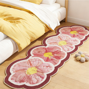 Tappeto Morbido e Fresco con Motivi Floreali <span class=keywords><strong>per</strong></span> <span class=keywords><strong>Camera</strong></span> da Letto Femminile, Coperta da Comodino e Tappetino Lungo <span class=keywords><strong>per</strong></span> Finestra Panoramica, <span class=keywords><strong>Tappeti</strong></span> e Moquette - Product Image 5