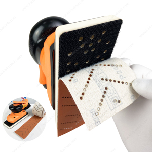 Grano 80-2500 70mm * 70mm Agujeros en forma de V Rollo de papel de <span class=keywords><strong>lija</strong></span> cuadrado Respaldo de película de cerámica naranja <span class=keywords><strong>para</strong></span> <span class=keywords><strong>lijadora</strong></span> al vacío OEM personalizable - Product Image 6