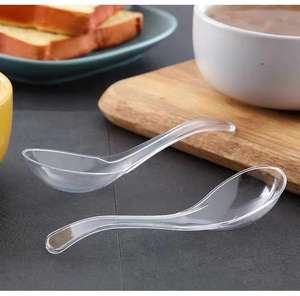 Isposable-cuchara de plástico transparente para sopa, postre, comida rápida - Product Image 3