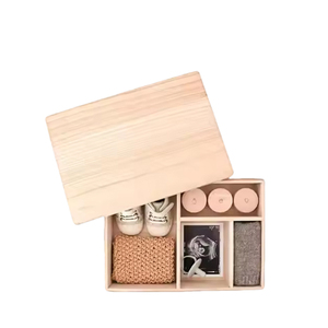 Stile antico in legno bambino pietra miliare scatola memoria memoria organizzatore tesoro dipinto a mano e lucidato - Product Image 1