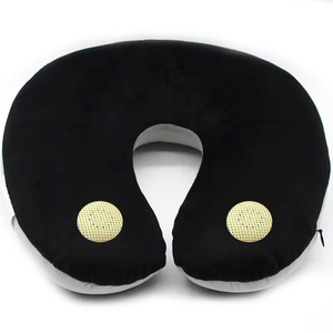 Tùy chỉnh gối màu xám màu U hình dạng du lịch cổ gối với <span class=keywords><strong>iPod</strong></span> Loa - Product Image 1