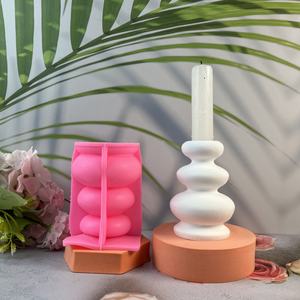 Handmade Resin Casting Molds Eco-Friendly <b>PC</b> Material Ins Style Decorative Ornaments Silicone Candlestick Mold A9208 Number <b>Set</b> - Product Image 1