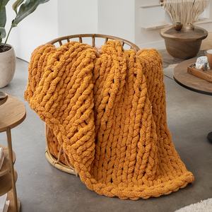 Rahat uyku ev otel yumuşak düğün ağırlıklı tıknaz şönil örme yatak battaniye kapakları - Product Image 1