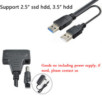 Cable Adaptador Convertidor USB3.0 Dual a SATA de 7+15 Pines y 22 Pines con Cubierta de PVC, 12 Meses de Garantía, en Existencia