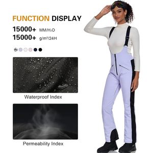 <b>Women</b> <b>Ski</b> <b>Bibs</b> Waterproof Slim Fit Overalls Elastic Snowboard Pant Outdoor - Product Image 4