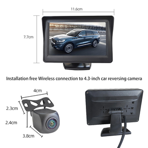 Vista trasera de coche inalámbrica HD visión nocturna IP68 cámara de respaldo impermeable para coche <span class=keywords><strong>Monitor</strong></span> de coche de 4,3 pulgadas - Product Image 2