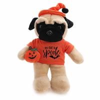Set de Peluches de Animales de Halloween: Vaca, Rana, Zorro, Koala, Panda, Cerdo, Pug de 12 Pulgadas – ¡Demasiado Lindos para Ser Aterradoros! Suaves y Rellenos, Regalo de Temporada.