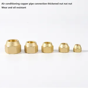 Screw Nut Air Conditioner Copper Pipe Forged Brass Flare Nut Fitting