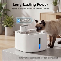 Fontaine à eau pour animaux de compagnie NicePets en acier inoxydable 304, 3,5 L |   Filtre de circulation sans fil 6000 mAh avec batterie de 60 jours |   Distributeur d'eau pour chat et chien avec capteur