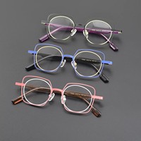 Lunettes de vue faites à la main de haute qualité à double monture, cerclées, avec diamants colorés irréguliers, légères, originales, à la mode, amusantes, pour adultes, imprimées