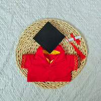 Nouvelle mini-poupée en peluche avec robe de remise de diplôme, robe de bachelier, en coton PP, tissu doux et moelleux pour accessoires de cérémonie