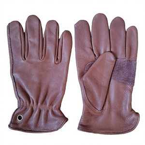 Guantes de Trabajo de Cuero Marrón Retro de Grado BC, Antideslizantes, Transpirables, Sin Polvo, para Hombres, Construcción, Jardinería, Soldadura, Conducción, Seguridad - Product Image 4