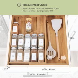 Wooden <b>Drawer</b> Organizer With Divided Compartments For Spice Bottles Cabinet Pull Out <b>Storage</b> <b>Box</b> - Product Image 4