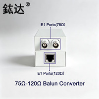 Convertisseur Balun métallique Hongda E1 1 canal, port E1, 75 ohms à 120 ohms