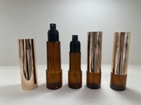 Flacon pulvérisateur transparent marron élancé 70ml/140ml avec capuchon doré électroplaqué intégral