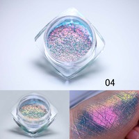 JIASI Nouvelle Poudre de Mica Caméléon pour Nail Art, Effet Néon Scintillant Longue Durée, Modèle JS Carré Aurore