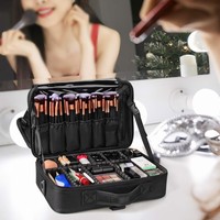 Professionnel Écologique Tissu Maquillage Cas Organisateur Rectangle Forme En Gros Cosmétique Boîte De Rangement avec Diviseurs Réglables