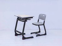 Ensemble de bureau et chaise pour étudiants en métal moderne - Meubles scolaires durables et écologiques, réglables en hauteur