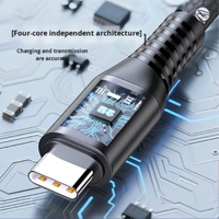 Câble de données USB-C tressé en nylon 5A ultra-rapide avec conducteur en cuivre pur pour chargement rapide des téléphones mobiles Android et écouteurs