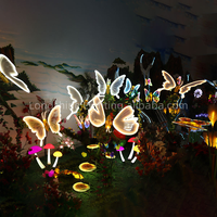 Lumières décoratives LED 3D colorées à simulation dynamique de papillons, IP65 pour la décoration extérieure de jardins, parcs et paysages