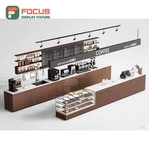 Exhibidor de Productos de Café Comercial con Acabado de Madera Mate para Área de Servicio de Barista y Tienda - Product Image 3