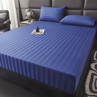 Nouvelle série de draps-housses en satin rayé uni, vente en gros