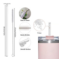 Pailles colorées en Tritan pour gobelets de voiture réutilisables et biodégradables de 40 oz, avec brosse de nettoyage incluse