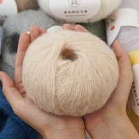 Fil mélangé 30% soie de mûrier 70% mohair superfin, tricoté à la main, écharpe en tricot, anti-boulochage, technologie OE, fil mélangé teint