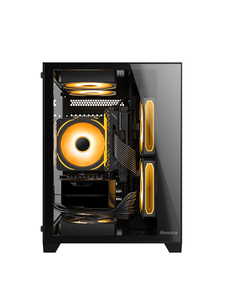 LY Mini tour Châssis de jeu noir Triple zones de refroidissement 240mm <span class=keywords><strong>Radiateur</strong></span> supérieur 160mm <span class=keywords><strong>Hauteur</strong></span> CPU 330mm GPU ATX PSU Vertical MicroATX - Product Image 5