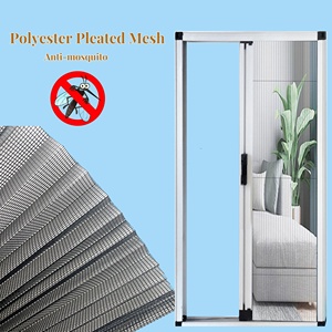 Vente chaude <span class=keywords><strong>Moustiquaire</strong></span> plissée coulissante moderne à <span class=keywords><strong>cadre</strong></span> en aluminium, lavable, pour portes et fenêtres, usage quotidien, hôtels - Product Image 4