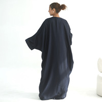 Robes de mariée islamiques pour l'Aïd, printemps-été, en polyester, Abaya pour femmes, robe longue modeste avec poignets fendus, longueur au sol