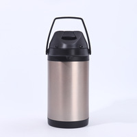 Bouteille isotherme classique en acier inoxydable grande capacité avec pompe à pression pour café et eau chaude – Idéale pour la maison