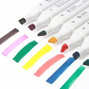 Sinh Viên Của Nghệ Thuật Đánh Dấu Bút Thiết Lập Tốt Tip Cồn-Dựa Màu Vẽ Với Bàn Chải Tip Nhựa PP Chất Liệu Lỏng Bao Bì