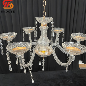 SMOOTH Crystal Chandelier With Water <b>Drop</b> Glass Pendant Elegant <b>Lighting</b> Prop For Wedding <b>Ceiling</b> Decor - Product Image 1
