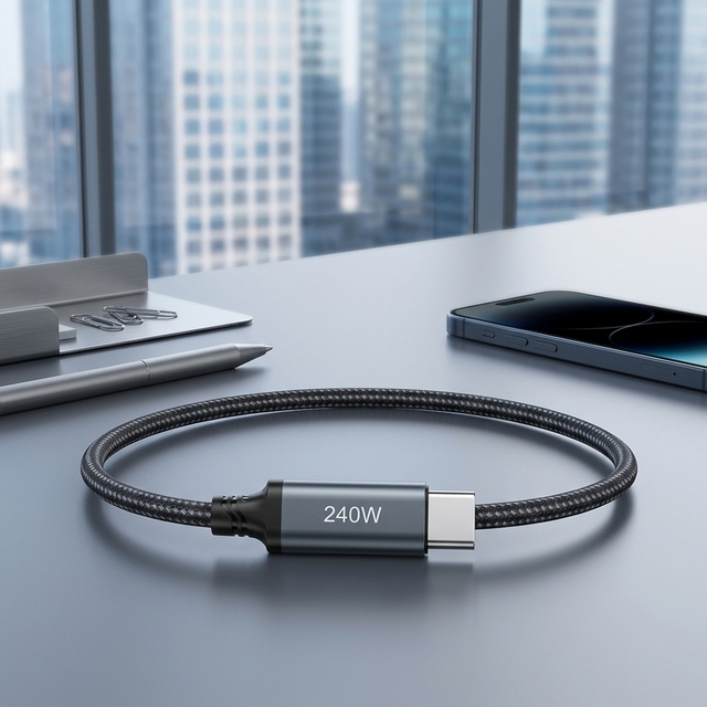 6FT Type-c to Type-c Nylon Braided Cable 240W Super Fast Charging Type-C 3.1 4K Fast Charger for Macbook Laptop Tablet
