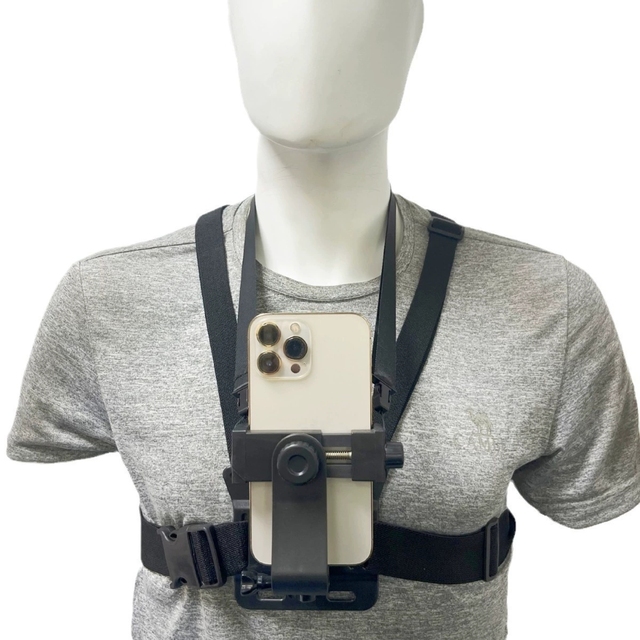 Chest Mount Phone Harness Hands-Free Adjustable 120 Waterproof Shock Resistant ABS Material for Compatible Video Recording