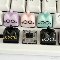 Custom Epoxy Resin Eerie Kitten Keycaps Black/Blue/Pink Single ESC Keycaps for Fidget Toy and Mx Switch Mechanical Keyboard