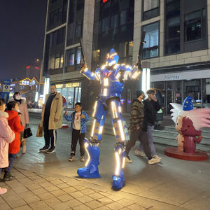 LED Robot Costume Led Vêtements Échasses Walker Costume LED Costume <span class=keywords><strong>Casque</strong></span> Laser Gants CO2 Gun Jet Machine - Product Image 3