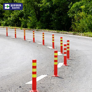 75 cm Yol Güvenliği Yüksek Görünürlüklü Uyarı Direği TPU Özelleştirilmiş Direk Esnek Bariyer Trafik Ayırıcı Otopark Şerit Ayırıcı - Product Image 5