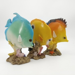 Wholesale Cute Tropical Fish Figurine Vivid Flippity Betta Ornament Artificial Polyresin Fish <strong>Tank</strong> Decor Anime Ocean <strong>Themes</strong> - Product Image 3