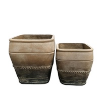 Grand pot de fleurs en ciment de style vintage moderne, décoration minimaliste pour la maison, ensemble de jardinières d'angle, table de pépinière, jardin urbain, capacité de 2000L