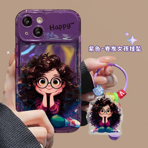 Curly Hair Girl Camera Mirror Stand Holder <span class=keywords><strong>Colgante</strong></span> TPU <span class=keywords><strong>Funda</strong></span> para teléfono móvil para <span class=keywords><strong>Iphone</strong></span> 17 8 X Xr XS <span class=keywords><strong>11</strong></span> 12 13 14 15 16 Pro Max - Product Image 1