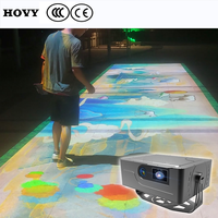 Projecteur de sol extérieur HOVY avec technologie de cartographie, écran LCD, connectivité USB, portable, léger, autofocus, courte portée